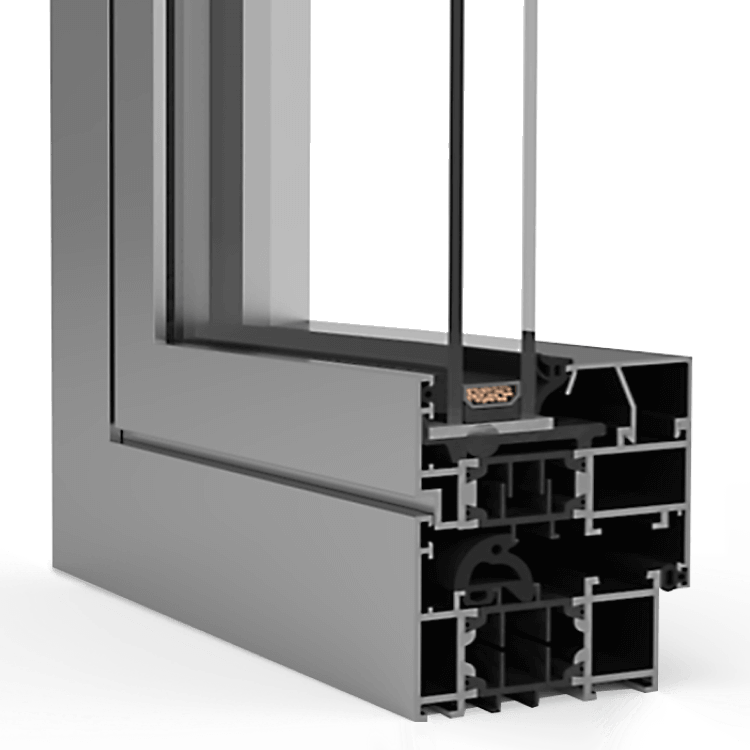 Aluminium window and door cross-section detail