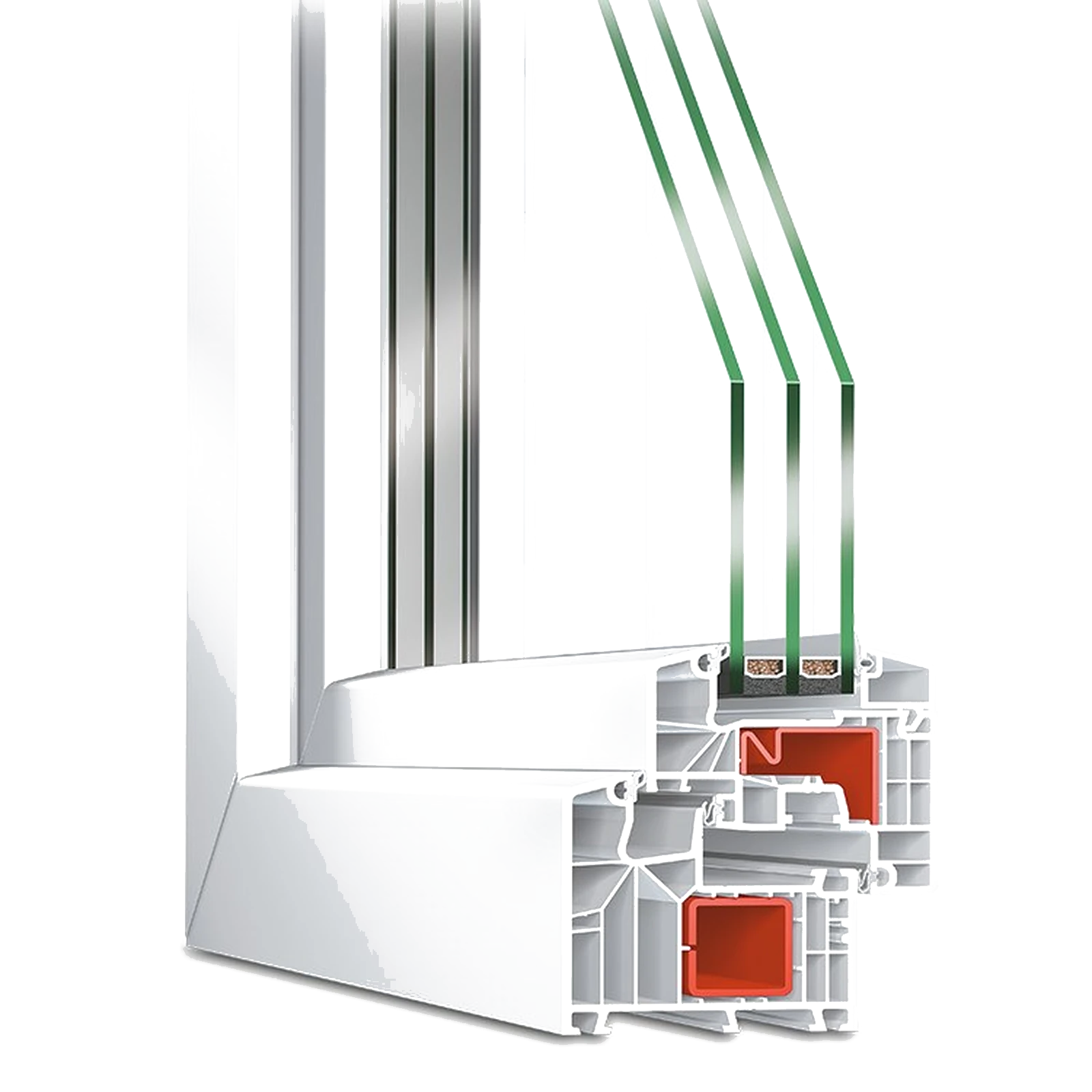 uPVC window and door cross-section detail